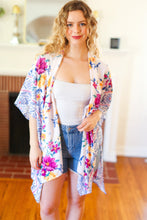 Load image into Gallery viewer, In Your Dreams Ivory Floral Border Print Open Kimono
