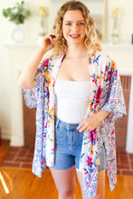 Load image into Gallery viewer, In Your Dreams Ivory Floral Border Print Open Kimono
