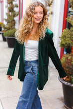 Load image into Gallery viewer, Holiday Stunner Hunter Green Velvet Lapel Blazer
