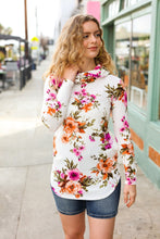 Load image into Gallery viewer, Just My Type Cream Floral Cowl Neck Sweater Top
