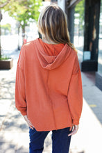 Load image into Gallery viewer, Cozy Days Rust Mineral Wash Rib Knit Hoodie
