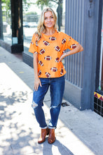 Load image into Gallery viewer, Game Day Orange Football Print Knit Top
