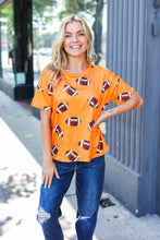 Load image into Gallery viewer, Game Day Orange Football Print Knit Top
