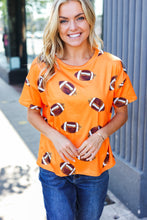 Load image into Gallery viewer, Game Day Orange Football Print Knit Top
