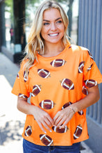 Load image into Gallery viewer, Game Day Orange Football Print Knit Top
