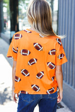 Load image into Gallery viewer, Game Day Orange Football Print Knit Top
