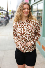 Load image into Gallery viewer, Easy Living Brown &amp; Blush Animal Print Hoodie
