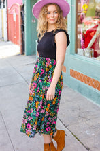 Load image into Gallery viewer, Lead The Way Black Multicolor Floral Lace Fit &amp; Flare Lined Dress
