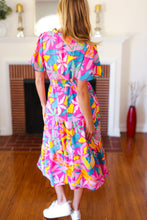 Load image into Gallery viewer, Tropical Trance Fuchsia Floral Smocked Waist Maxi Dress
