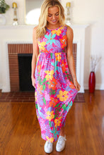 Load image into Gallery viewer, Diva Dreams Multicolor Tropical Floral Fit &amp; Flare Maxi Dress
