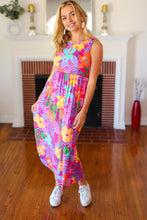 Load image into Gallery viewer, Diva Dreams Multicolor Tropical Floral Fit &amp; Flare Maxi Dress
