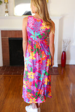 Load image into Gallery viewer, Diva Dreams Multicolor Tropical Floral Fit &amp; Flare Maxi Dress
