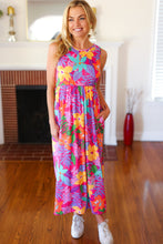 Load image into Gallery viewer, Diva Dreams Multicolor Tropical Floral Fit &amp; Flare Maxi Dress
