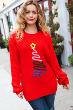 Load image into Gallery viewer, All I Want Red Christmas Tree Lurex Embroidery Sweater
