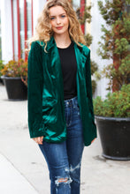 Load image into Gallery viewer, Dazzling Hunter Green Velvet Lapel Blazer
