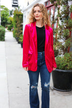 Load image into Gallery viewer, Dazzling Magenta Velvet Lapel Blazer
