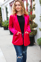 Load image into Gallery viewer, Dazzling Magenta Velvet Lapel Blazer
