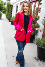 Load image into Gallery viewer, Dazzling Magenta Velvet Lapel Blazer
