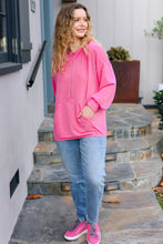 Load image into Gallery viewer, Ready to Relax Hot Pink Half Zip French Terry Hoodie
