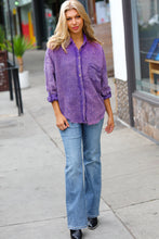 Load image into Gallery viewer, Violet Washed Cotton Gauze Button Down Shirt
