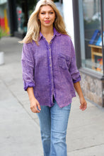 Load image into Gallery viewer, Violet Washed Cotton Gauze Button Down Shirt
