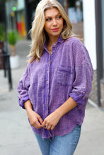 Load image into Gallery viewer, Violet Washed Cotton Gauze Button Down Shirt
