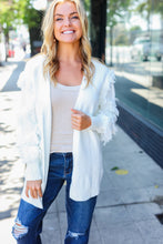 Load image into Gallery viewer, Beautiful You Ivory Fringe Detail Knit Cardigan
