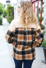 Load image into Gallery viewer, Adorable Taupe Corduroy &amp; Plaid Sherpa Button Jacket
