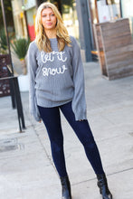 Load image into Gallery viewer, Take Me In Grey Embroidery &quot;Let It Snow&quot; Lurex Sweater
