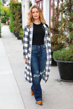 Load image into Gallery viewer, Get To Know You Black Buffalo Plaid Hacci Cardigan
