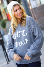 Load image into Gallery viewer, Take Me In Grey Embroidery &quot;Let It Snow&quot; Lurex Sweater
