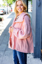 Load image into Gallery viewer, Beautiful You Blush Cinched Waist Zip Up Fleece Jacket
