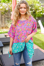 Load image into Gallery viewer, Vacay Ready Fuchsia Paisley Floral Dolman Sleeve Shark Bite Top
