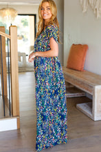 Load image into Gallery viewer, Just Feels Right Navy Blue Floral V Neck Dolman Maxi Dress
