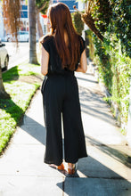 Load image into Gallery viewer, Stand Out Black Textured Shirt Attached Crossover Back Pant Suit
