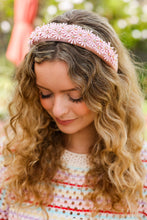 Load image into Gallery viewer, Pink Satin Daisy Rhinestone Headband
