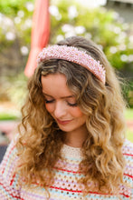 Load image into Gallery viewer, Pink Satin Daisy Rhinestone Headband
