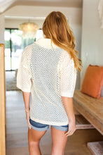 Load image into Gallery viewer, Can&#39;t Look Away Oatmeal Crochet Collared Top
