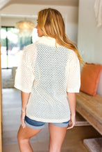 Load image into Gallery viewer, Can&#39;t Look Away Oatmeal Crochet Collared Top
