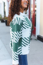 Load image into Gallery viewer, Under The Christmas Tree Green Plaid Soft Brushed Hairy Sweater
