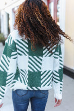 Load image into Gallery viewer, Under The Christmas Tree Green Plaid Soft Brushed Hairy Sweater
