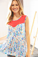 Load image into Gallery viewer, Coral Jacquard Lace Ethnic Print Tank Top
