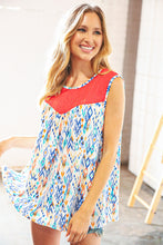 Load image into Gallery viewer, Coral Jacquard Lace Ethnic Print Tank Top
