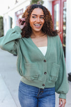 Load image into Gallery viewer, Weekend Ready Green Boyfriend Button Down Cropped Jacket
