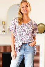 Load image into Gallery viewer, Summer Vibes Blush Floral Print V Neck Babydoll Crepe Top
