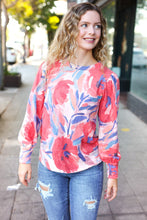 Load image into Gallery viewer, On My Heart Blush Floral Brushed Hacci Sweater Top
