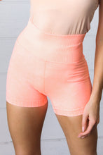 Load image into Gallery viewer, Coral Washed Seamless High Waisted Eyelet Shorts
