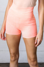 Load image into Gallery viewer, Coral Washed Seamless High Waisted Eyelet Shorts
