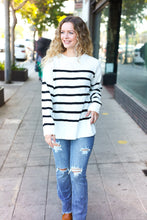 Load image into Gallery viewer, Stand Out Ivory Striped Oversized Knit Sweater
