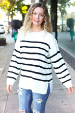 Load image into Gallery viewer, Stand Out Ivory Striped Oversized Knit Sweater
